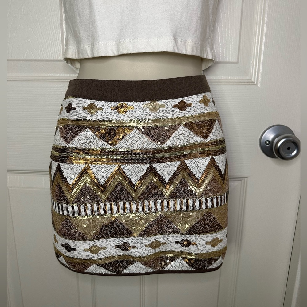 SOLD.  Double Zero miniskirt covered in sequins.